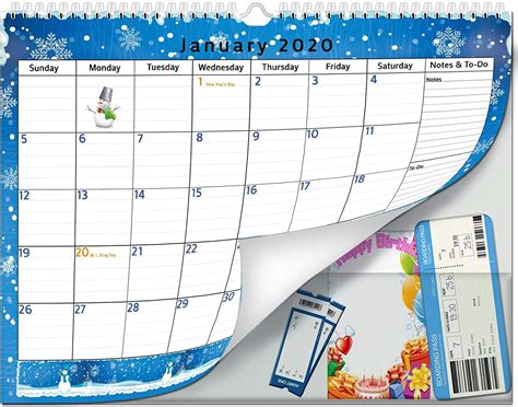 Monthly Wall Calendar with Pocket - StriveZen