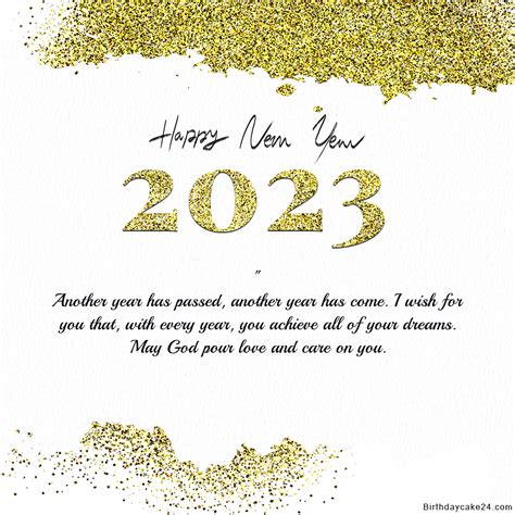 Glitter Gold Greeting Card Happy New Year 2023 | Happy new year cards ...