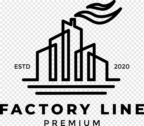 Factory industry building modern line logo, png | PNGWing