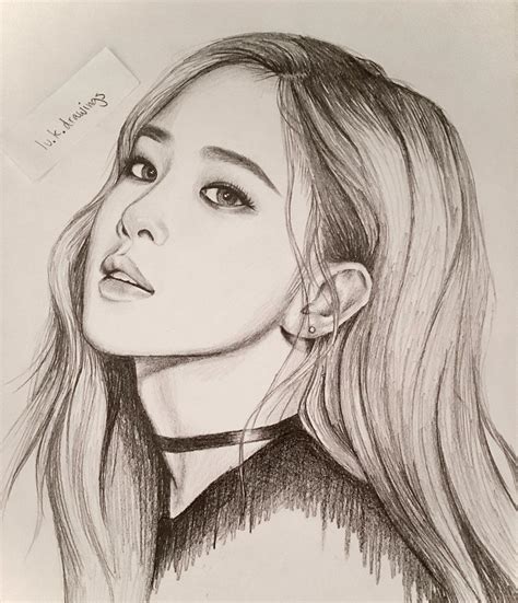 Rose Blackpink Drawing Picture - Drawing Skill