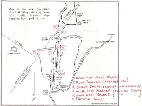 1956-57 Smugglers Notch Trail Map - New England Ski Map Database ...