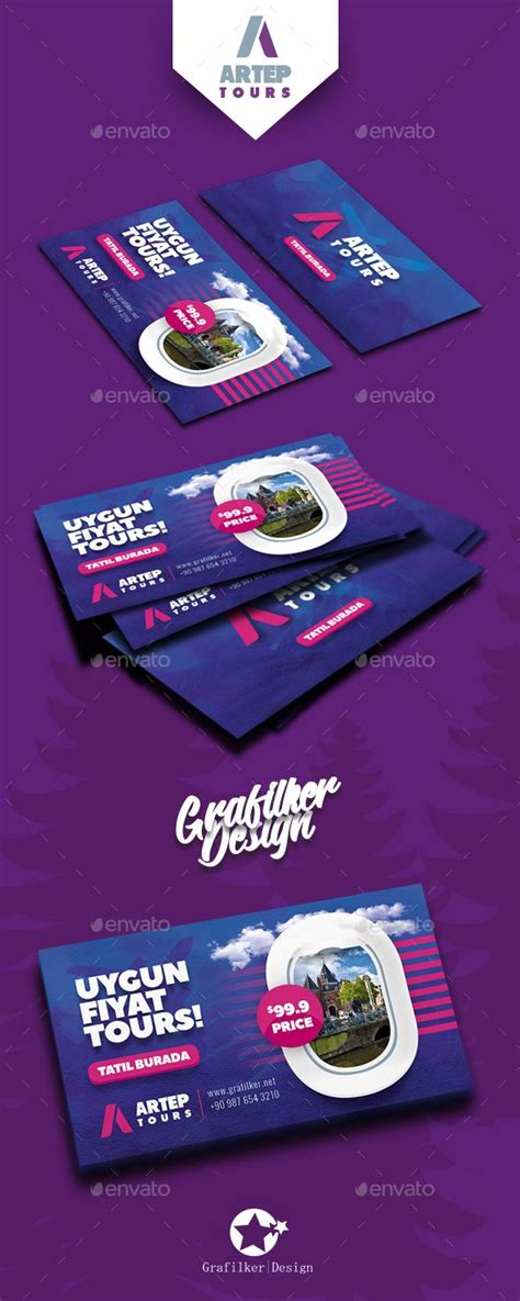 Travel Tours Business Card Templates | Unique business cards design, Graphic design business ...