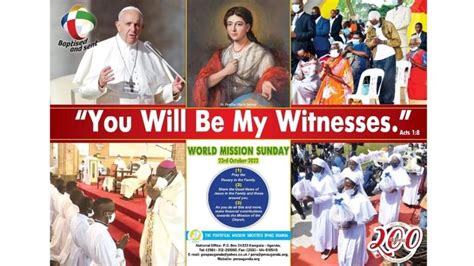 MESSAGE OF POPE FRANCIS FOR WORLD MISSION DAY 2022 – “You shall be my ...