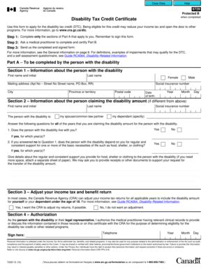 T2201 Disability Tax Credit Printable 2018-2024 Form - Fill Out and Sign Printable PDF Template ...
