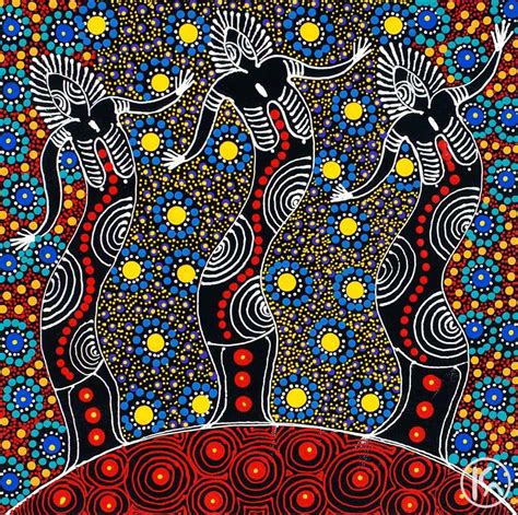 Dreamtime Sisters by Colleen Wallace Nungari from Santa Teresa, Central Australia created a 32 x ...