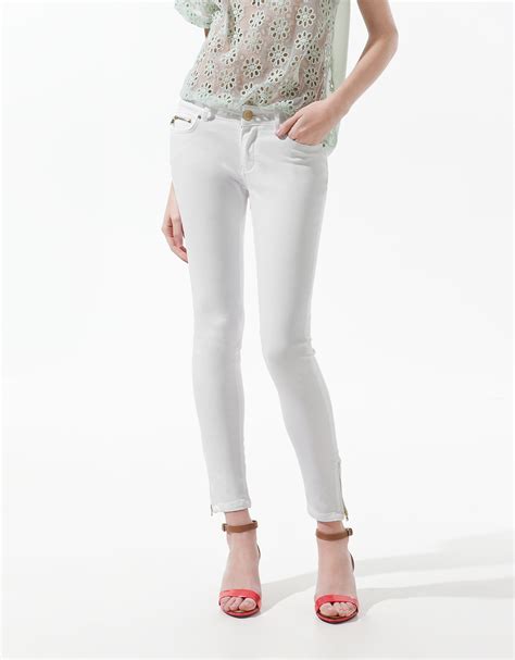 Zara Skinny Jeans in White | Lyst