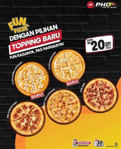 Promo Pizza Hut Delivery 2023, Fun Pizza Rp 20.000 Hadir dengan 2 Topping Baru