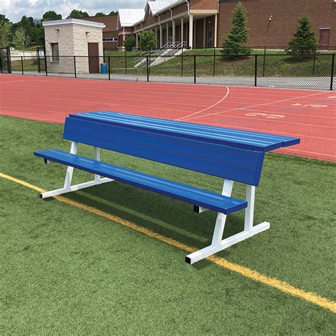 Player Bench with Seat Back and Shelf - 7-1/2' - Portable - Powder Coated