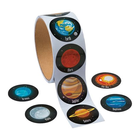 Solar System / Planets Stickers, 1.5" - Roll of 100 - Walmart.com