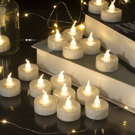 BEICHI 100 Pack LED Battery Operated Tea Lights Bulk Warm White ...