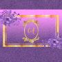 Purple floral gold glitter monogram QR code Business Card | Zazzle.com