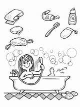 Hygiene coloring pages sketch template