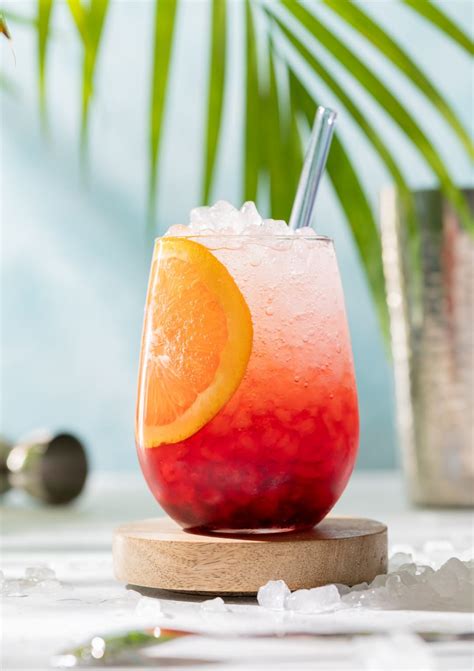 Tropical Hibiscus Spritz Cocktail - Pineapple and Coconut