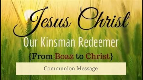 Jesus Christ Our Kinsman Redeemer - YouTube