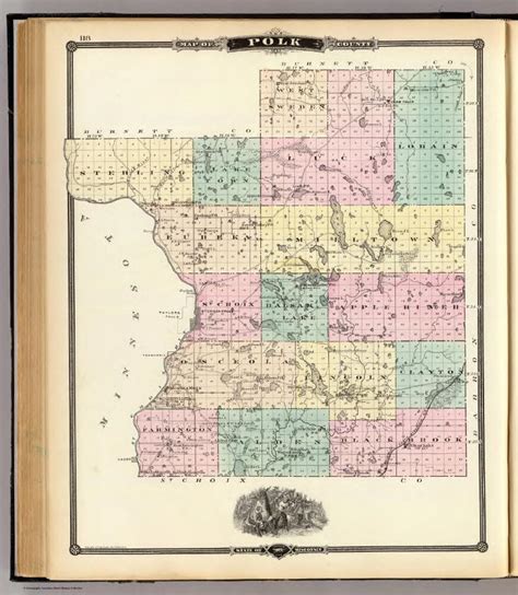 Map of Polk County, State of Wisconsin.