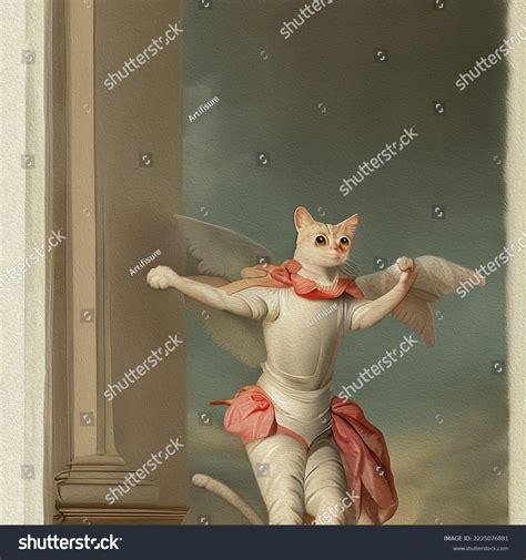 Ready Dance Flying Cat Baroque Art Stock Illustration 2225076881 ...