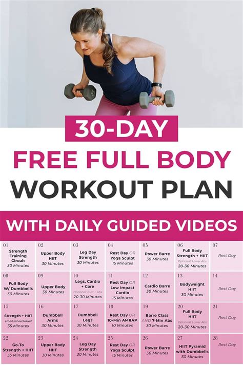 30-Day Home Workout Plan For Women | Nourish Move Love | Workout plan ...