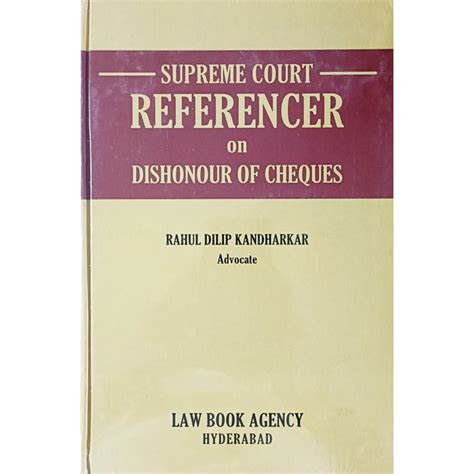 Supreme Court Referencer on DISHONOUR OF CHEQUES / Useful book with ...