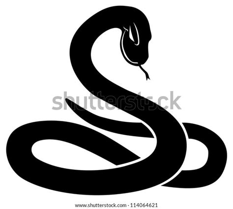 Vector Black Snake Stock Vector (Royalty Free) 114064621 | Shutterstock