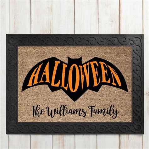 Halloween Bat Personalized Doormat - Walmart.com - Walmart.com