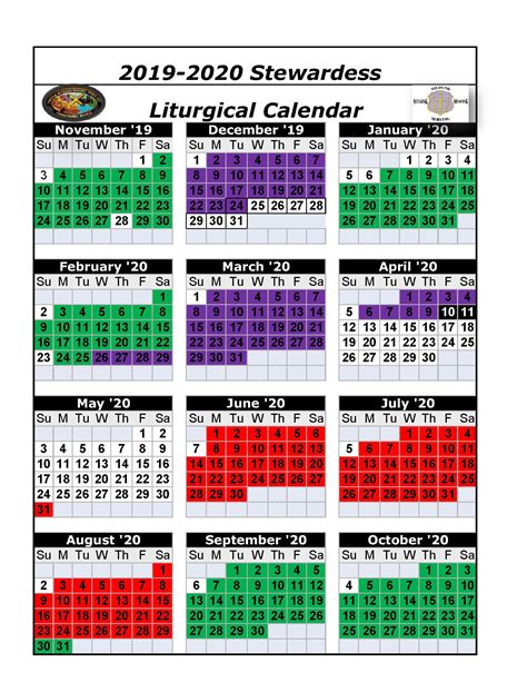 United Methodist Liturgy 2020 – Template Calendar Design