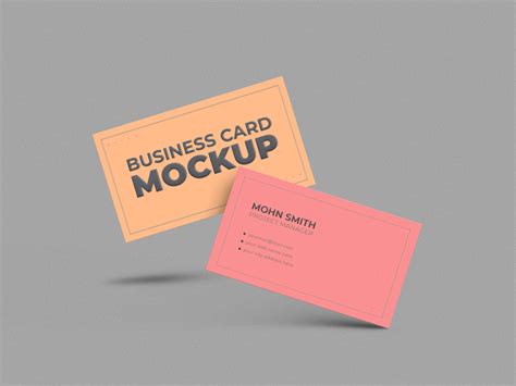 Free Floating Business Cards Mockup PSD | Mockuptree