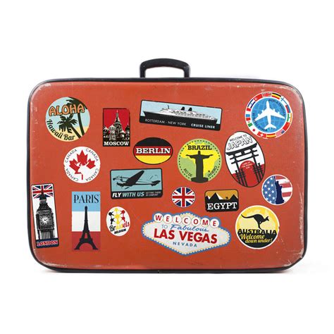 Luggage stickers suitcase patches vintage travel labels retro style vinyl decals