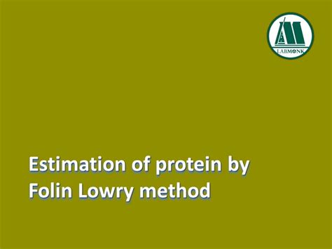 Estimation of protein by Folin Lowry method - Labmonk