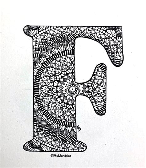 Alphabet F Mandala