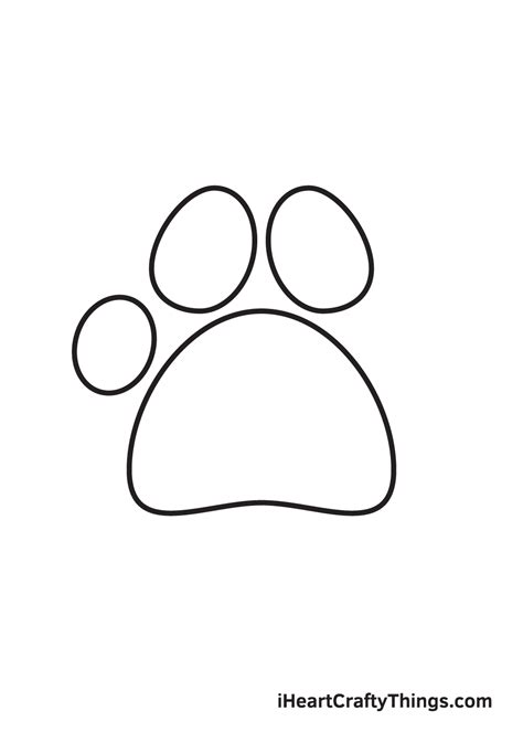 Paw Print Drawing - How To Draw A Paw Print Step By Step