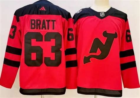 New Jersey Devils #63 Jesper Bratt 2024 Stadium Series Red Jersey ...