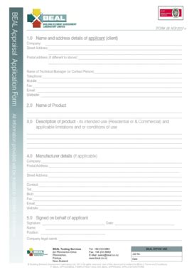 Fillable Online Appraisal application form - Beal Fax Email Print ...