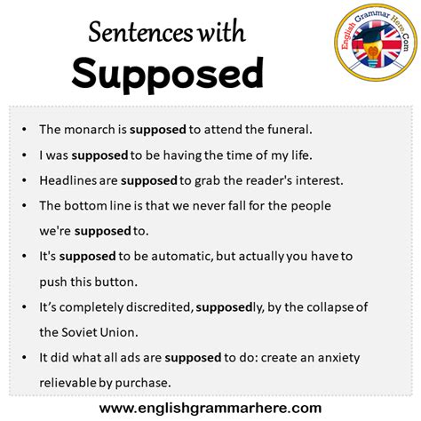 Sentences with Supposed, Supposed in a Sentence in English, Sentences ...