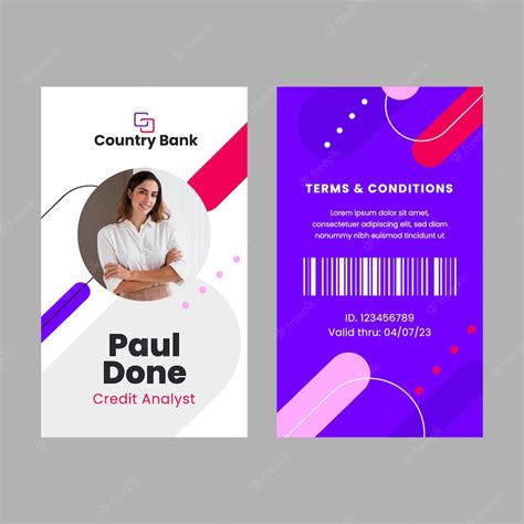 Free Vector | Flat design bank concept id card template