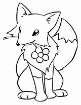 cute fox coloring Pages For Kids Baby sketch template