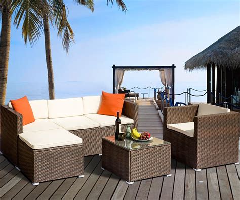 Luxury Furniture Review: Leisure Zone Rattan Patio Furniture Set Wicker ...