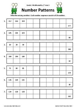 Numbers Patterns and Counting (Grade 3) by One-Stop-Edu-Shop | TpT