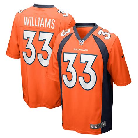 Men's Denver Broncos Javonte Williams Nike Orange Game Jersey