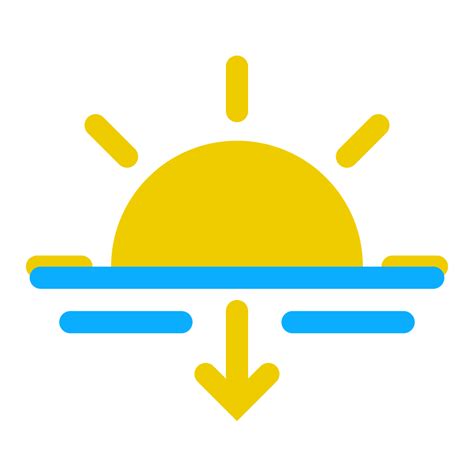 Evening, horizon, sun, sundown, sunset, weather icon - Free download