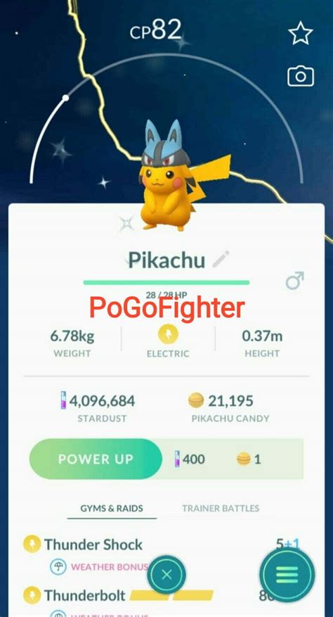 Pokémon GO Shiny Lucario Hat Pikachu - Trade 20.000 stardust (Read ...