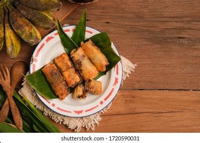 Piscok Banana Chocolate Traditional Snacks Indonesia Stock Photo ...