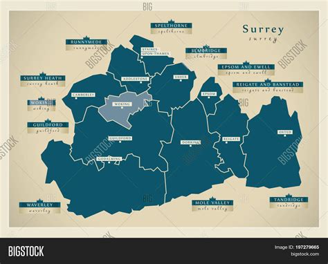 Modern Map - Surrey Image & Photo (Free Trial) | Bigstock