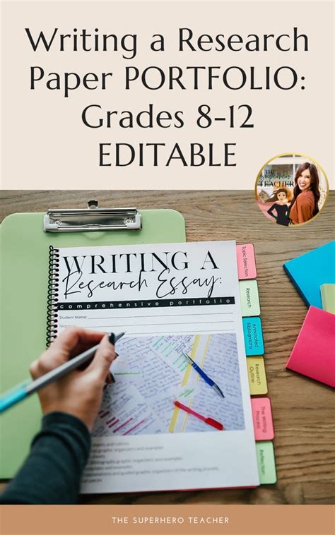 Writing a Research Paper PORTFOLIO: Grades 8-12 EDITABLE in 2021 | Research paper, Superhero ...