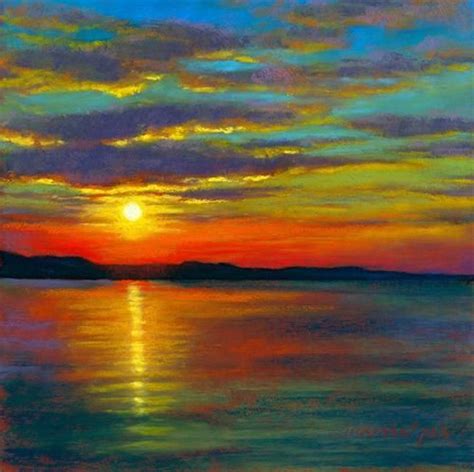 "Sunset #51" - Original Fine Art for Sale - © Rita Kirkman Oil Pastel Art, Pastel Painting, Oil ...