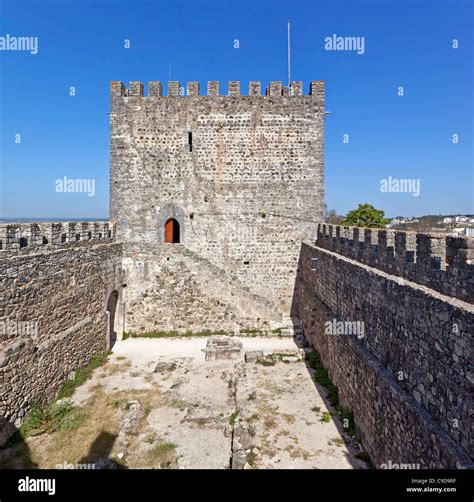 Bailey of the keep of the Leiria Castle. Leiria, Portugal Stock Photo ...