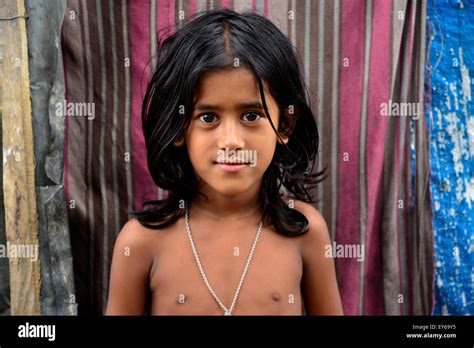 Dhaka, Bangladesh. 22nd July, 2015. A portrait of Slum children at ...