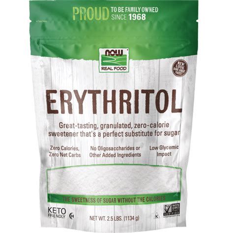 NOW Foods Erythritol 2.5 lbs (1,134 g) Pkg - Swanson Health Products