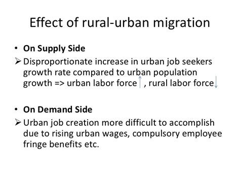 Rural Urban Migration