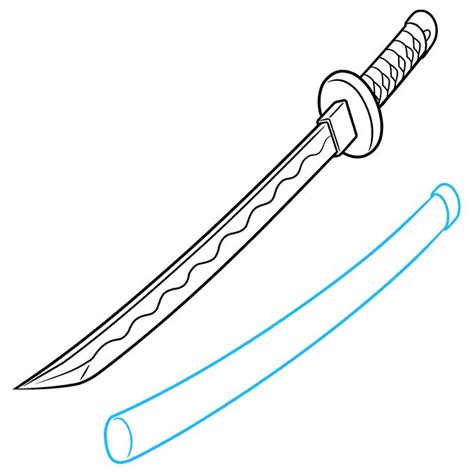 How to Draw a Katana - Really Easy Drawing Tutorial Sword Drawing, Body ...