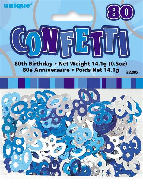 Blue Glitz Age 80 Birthday Table Confetti | Party | Love Kates